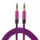 MECCANIXITY 4 Pack Aux Cable 3.5mm Male to Male Nylon Braided 3Ft 3 Pole Hi-Fi Stereo Sound Auxiliary Cord Rose Red for Earphones, Smart Phones, Home/Car Stereos, Speakers, Computers