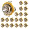 Jiozermi 20 PCS 1/4" Mono TS Socket Panel Mount Jacks, 6.35mm Female Jack TS Mono Panel Mount Socket Microphone Socket Female Connector Panel Connector Adapter