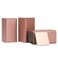 Tianhui Square Tin Can Empty Cube Steel Box Storage Container kit 65mm Series for Treats, Gifts, Favors, Loose Tea, Coffee and Crafts, Rose Gold, 3L