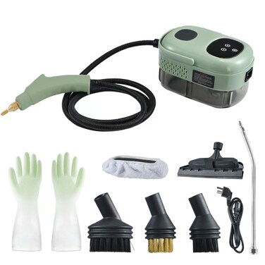 FABiFH Handheld Steam Cleaner, 2500W High Pressure Steamer for Cleaning, 10S Fast Heating Portable Cleaner Machine for Home Car Couch Furniture, Green