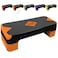 SPART Adjustable Workout Aerobic Stepper, Aerobic Exercise Step Platform with 4 Risers, 3 Levels Adjust 4" - 6" - 8", 26.77" Trainer Stepper with Non-Slip Surface For Home Gym, Black-Orange