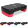 Exercise Workout Aerobic Step Platform Trainer, 18" Aerobic Stepper with 4"-6" Adjustable Height Risers (Red)