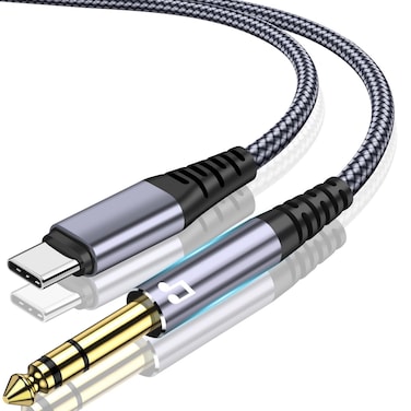 USB C to 1/4" TRS Audio Stereo Cable, 4FT Type C to 6.35mm 1/4 Male Aux Audio Cord Compatible with iPad Pro/iPhone 15, Pixel 5XL, Samsung Galaxy S22 for Amplifier, Mixer, Home Theater, Speaker ect