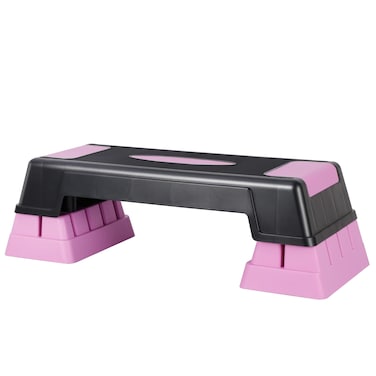 ANT MARCH 30" Aerobic Stepper for Exercise Step Up Exercise Platform with Removable Raisers Adjust 5"-7"-9"&iuml;&frac14;&OElig;Workout Stepper (PINK)