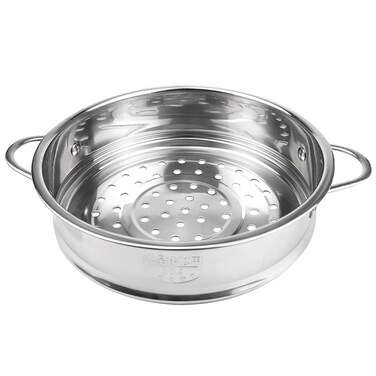 LNQ LUNIQI Stainless Steel Steamer Pot 7 Inches Round Cooking Rack Food Steamer Basket Insert for Kitchen Dim Sum Dumplings Bun(18cm)
