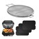 KINLYBO Splatter Shield and 3PCS Grill Mat Set for Ninja Foodi IG651, IG600, IG601, Replacement Stainless Steel Splatter Screen Air Fryer Accessories for Ninja Foodi Smart XL Pro 7-in-1 Indoor Grill