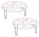 Steaming Rack, 2 Pack 6.7 Inch Round Food Grade Stainless Steel Steamer Plate for Food Steaming, Cooling and Roasting Cooking in Kitchen and Outdoors (2 silver)