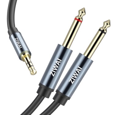 ZIWAI 1/8 to 1/4 Stereo Cable, 1/4 to 3.5mm 1/8 TRS Y Splitter Audio Cord Compatible with Phone, PC, Computer Sound Card Mixer, Multimedia Speaker (3feet)