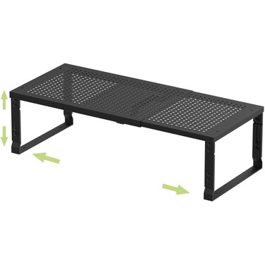 Jojocross Adjustable Expanable Stackable Spice Rack Shelf Pantry Storage Organizer for Kitchen Cabinet,Countertop,Bathroom and more.Space is no longer limited(1Pack/Black/Large)