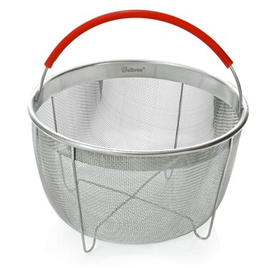 Original Salbree Steamer Basket for 3 qt quart Instant Pot Accessories, Stainless Steel Strainer and Insert fits IP Insta Pots, Instapot, Other Pressure Cookers, with Silicone Handle [6qt 8qt avail]