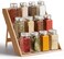 RoyalHouse Bamboo Spice Rack Organizer for Kitchen Cabinet, Countertop Display Shelf- 3 Tier Shelf -Space Organizer for Kitchen and Bathroom