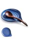 Cormomu Spoon Rest, Large Ceramic Spoon Holder for Stove Top, Heat-Resistant Cooking Spoon Rest for Kitchen Counter Decor, 5 Inches, Blue