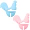 Cute Rooster Kitchen Spoon Holder - Rest Cooking Utensil Holder Pot Side Clip Spoon Holder for Pot Rooster Lid Holders - Heat Resistant &amp; Dishwasher Safe Utensil Rest for Stove Top (Blue, Pink)