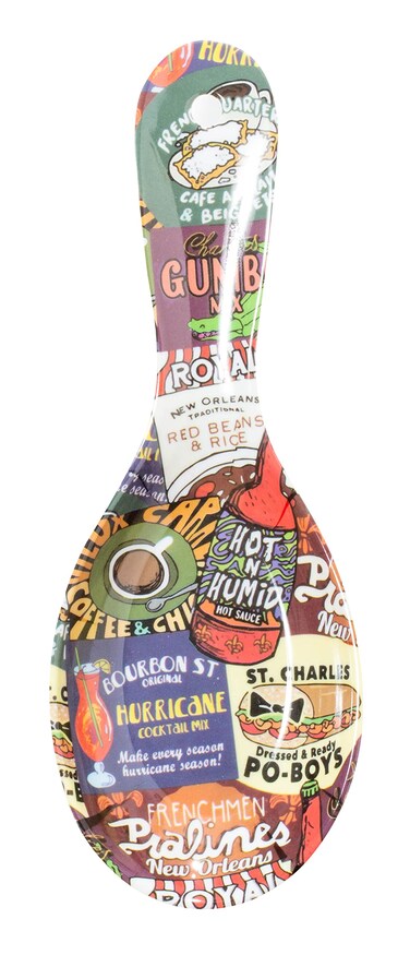 New Orleans Iconic Food Logos Design Souvenir Spoon Rest (Plastic)