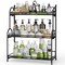 EKNITEY Bathroom Counter Organizer - 3 Tier Spice Rack Organizer Skincare Countertop Organizers for Bathroom Kitchen Bedroom Black (No Assembly)