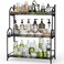 EKNITEY Bathroom Counter Organizer - 3 Tier Spice Rack Organizer Skincare Countertop Organizers for Bathroom Kitchen Bedroom Black (No Assembly)