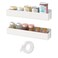 VAEHOLD Adhesive Acrylic Spice Rack with Nano Double Sided Tape Wall Mount Organizer Wall Spice Rack With Shelf Ends for Kitchen Cabinet Door - 2 Pack 11 4/5&acirc;&euro;&tilde;&acirc;&euro;&trade; Shelves (White)