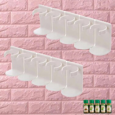 UGWKivd Spice Clips with Bottom Support - Organize Your Kitchen with Ease!Suitable For Storing Seasoning Clips,Cosmetics Bottles Clips,Single Detachable,Plastic Heavy Jars Bottles for Cabinet Door