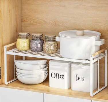 Gencuoir Stackable Wide Countertop Organizer, 13''&Atilde;&mdash;8.3''&Atilde;&mdash;7.9''Kitchen Bottle racks Organization and Storage, Spices Rack for Counter Shelf Cabinet Shelves Pantry Cupboard Under Sink