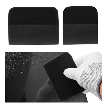 Dickno 2 in 1 PPF Squeegee Kit, Anti-Scratch Soft TPU Squeegee for Vinyl, Small Tint Squeegee Water Blade Scraper for Paint Protection Film, Vinyl Wrap Window Tint Tools (Black)
