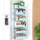 HuggieGems 6 Pack Magnetic Spice Storage Rack Organizer for Refrigerator and Oven, Blue Fridge Organizers and Storage