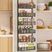 DAOTENGQL 6-Tier Over The Door Pantry Organizer with Mesh Baskets, Adjustable &amp; Stable Hanging Spice Rack for Kitchen, Bathroom, Bedroom, and Baby Essentials Storage (16" W 6-Tiers, Black)