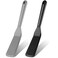 Zopeal 2 Pieces Silicone Narrow Skinny Spatula Crepe Flipper Long Spatula Heat Resistant Cooking Spatula Non Stick Pancake Spatula for Cooking Egg Burgers Pizza Pancake Steak Omelet(Black, Gray)