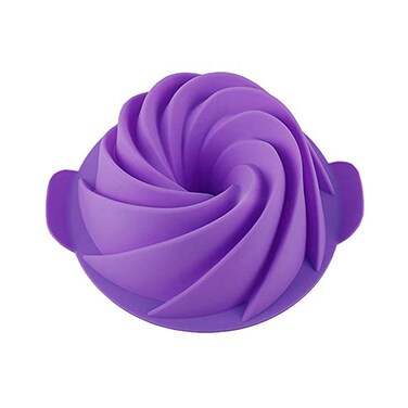 SHEbaking Silicone Jello Molds Non Stick Baking Mold, Fluted Tube Cake Pan Bakeware for Jello, Gelatin, Mousse and Cakes, BPA Free.(Purple)