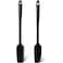 2 Pieces Long Handle Silicone Jar Spatula Non-Stick Rubber Scraper Heat Resistant Spatula Silicone Scraper for Jars, Smoothies, Blenders Cooking Baking Stirring Mixing Tools, Black