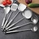 NIITAWH Kitchen Utensils Set Stainless Steel, 6 Pcs Professional All Metal Cooking Utensils Set, Wok Spatula, Ladle, Skimmer, Slotted Spatula Turner, Spaghetti Spoon, Large Spoon