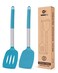 Pack of 2 Silicone Solid Turner, Non Stick Slotted Kitchen Spatulas, High Heat Resistant BPA Free Cooking Utensils, Ideal Cookware for Fish, Eggs, Pancakes(Blue)