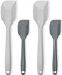 Silicone Spatula Set, Premium Spatulas Silicone Heat Resistant 2 Small &amp; 2 Large Flexible Scraper for Nonstick Cookware, Rubber Spatula for Kitchen Mixing Baking Cooking Use, Soft Spatula - Gray