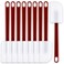 Dandat 9 Pcs Silicone Rubber Spatula, Commercial Spatula 500 Fahrenheit Heat Resistant, Non Stick Heavy Duty Scraper for Kitchen Cook Mix Fry Spread Bake, Dishwasher Safe(Deep Red and White,10 Inch)