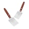 2 Pieces Small Brownie Cookie Spatula for Baking Set - Small Spatula Stainless Steel with Wooden Handle, Heavy Duty Kitchen Baking Scraper ScraperTurner for Chef Cooking (2.5x8.2)