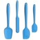 4 Piece Silicone Spatula Set, Flexible Heat Resistant Non-scratch Baking Cooking Rubber Spatulas with Stainless Steel Core, Blue