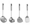 4 Pcs Spatula Sets, 12 Inch Stainless Steel Spatula Spoon and Turner with Stainless Steel Handle for Cooking and Fried (4)