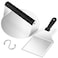 Leonyo Hamburger Spatula &amp; 7 Inch Round Burger Press, Heavy Duty Griddle Metal Turner Flipper &amp; Stainless Steel Smash Bacon Grill Press for Flat Top Teppanyaki BBQ Cheese Burger Patty, Plastic Handle