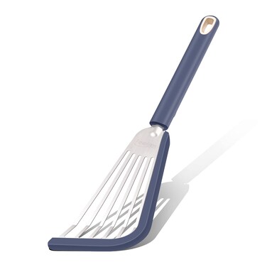 Nonstick Fish Spatula With Silicone Edge, FENGCHEN Silicone Fish Spatula, Heat-Resistant Fish Turner Spatula,Fish Spatulas For Cooking, For Scrapping, Flipping, Frying, Turning Foods (Blue)