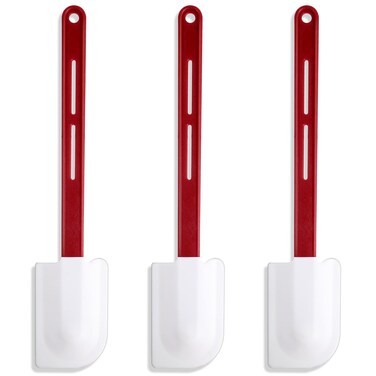 Lanties Set of 3 High Temp Silicone Spatulas Heat Resistant Rubber Spatula Commercial Heavy Duty Silicone Scraper Spatula with Handle for Kitchen Baking Cooking (Spatula,14 x 3 Inches)