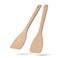 Hefild 2PCS Wooden Spatulas for Cooking, 13inch Uncoated Beech Wood Turners for Frying, Non-Scratch Wood Flat Spurtle for Pan &amp; Wok, Wooden Cooking Utensils for Non Stick Cookware, Long Handle Scraper