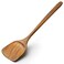 AYFDISHS Wooden Spatula,15.3 Inch Flat Wood Wok Spatula,Wood Kitchen Utensils for Cooking,Long Handle Turner Coated Natural Resin, Handmade Kitchenware for Nonstick Pan Cookware