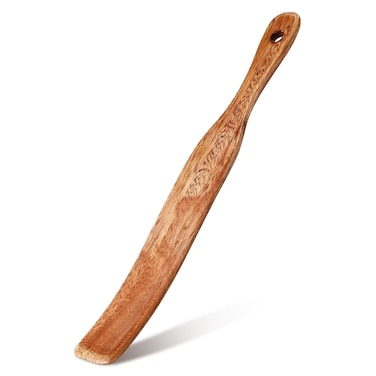 Baderke 11 Inch Acacia Wooden Sourdough Spatula Skinny Spurtle Wooden Sourdough Bread Mixing Stir Stick Spatula Wooden Paddle for Kitchen Cooking Sourdough Starter Making Tools(1 Pc)