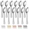 Evanda Dinner Spoons 12 Pieces, Stainless Steel 7.28inch Spoons, Dessert Spoons, Table Spoon, Soup Spoons, Easy To Clean, Dishwasher Safe