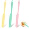 3pcs Silicone Jar Spatula Heat Resistant Kitchen Spatulas with Long Handle, Mixing Batter Scraper Jam Spreader Cake Cream Butter Spatulas for Jars Baking Cake Icing (Pink&amp;Yellow&amp;Light Green)
