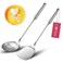 Wok Utensils Tools for Carbon Steel, Stainless Steel 2-Pieces Wok Spatula Soup Ladle Set, Wok Tools Professional Set, Heat-Resistant Handle, Ideal Gift for Valentine