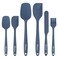 NileHome Silicone Spatula Set 6 Packs Food Grade Kitchen Utensils with Silicone Brush Heat Resistant BPA-free Rubber Spatula for Scraping, Baking, Cooking, Mixing, Haze blue