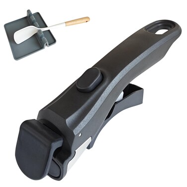 2Pcs Cooking Utensils Set - Removable Pot Handle Black, Universal Pan Handle, Replacement Handle for Pots and Pans, Fits All Cookware, Includes Spatula Rest &amp; Drip Pad, Durable &amp; Heat-Resistant