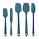 RUIQINQI Silicone Spatula Set, 5-Piece Heat Resistant (600&Acirc;&deg;F) Food Scraper, One-Pieces Seamless Design, Perfect for Cooking Mixing &amp; Baking - BPA Free and Dishwasher Safe (Gray-blue)