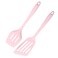 Silicone Spatula Set of 2, Flexible Nonstick Rubber Fish Slotted Turner, Flipper Spatulas Heat Resistant Cookware for Baking, Frying,Cooking Seafood,Meat,Eggs,Omelets,Pancakes(Pink)