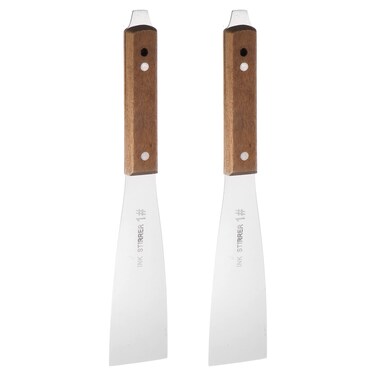 HARFINGTON 2pcs Painting Knives 45mm Width Shovel Mixing Palette Scraper with Wood Handle for Oil Paint Craft Spreading(1#)